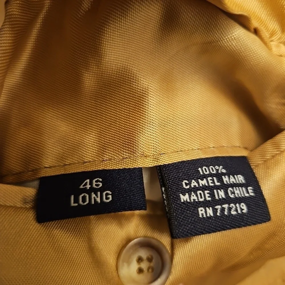 BOTANY 500 MENS 46L 100% CAMEL HAIR SPORT‎ COAT BLAZER Small Hole Left Sleeve
